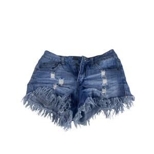 Elan women's denim cutoff distressed shorts size S